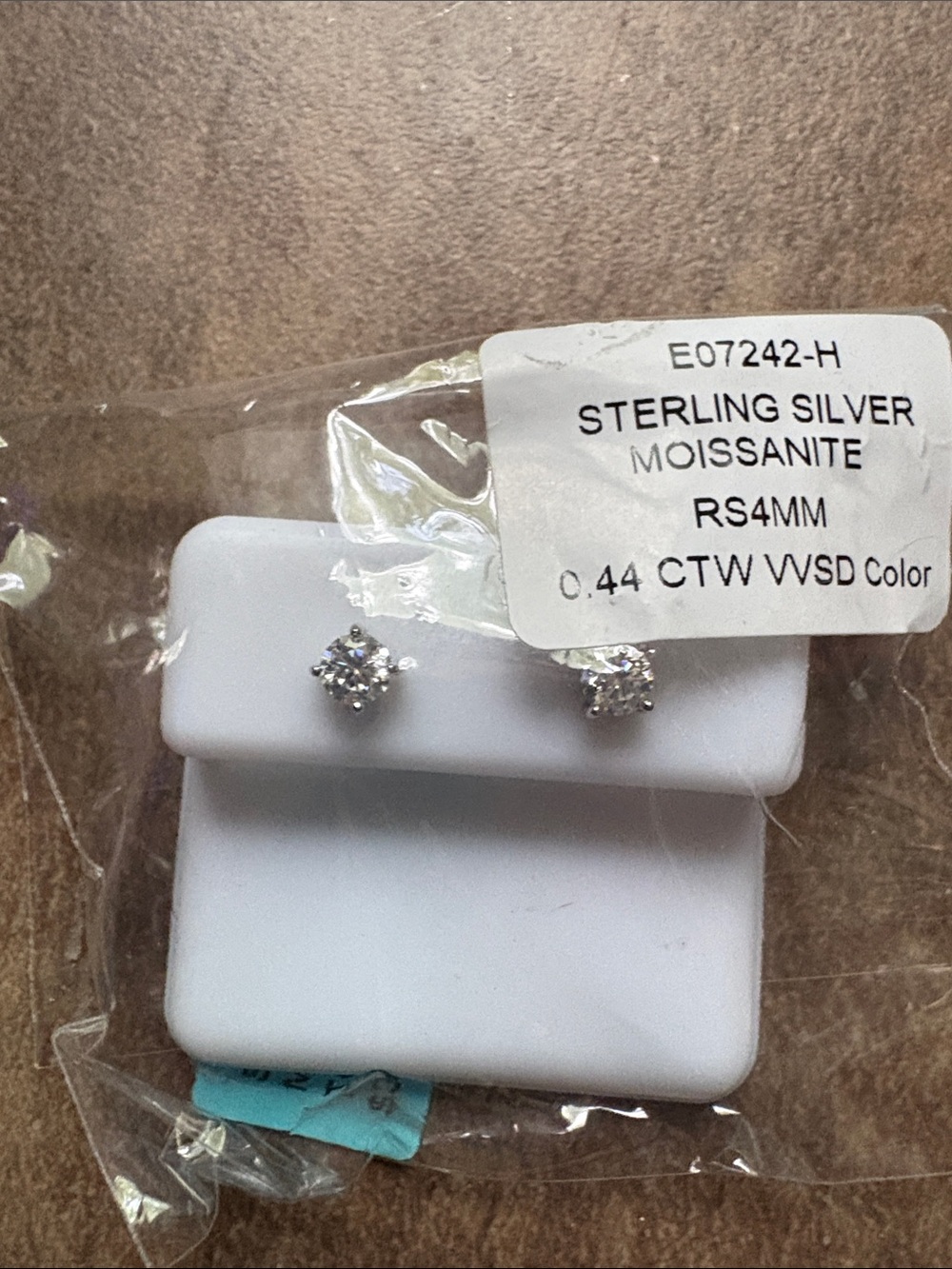 Sterling Silver White Moissanite Stud Earrings - screwbacks! 925